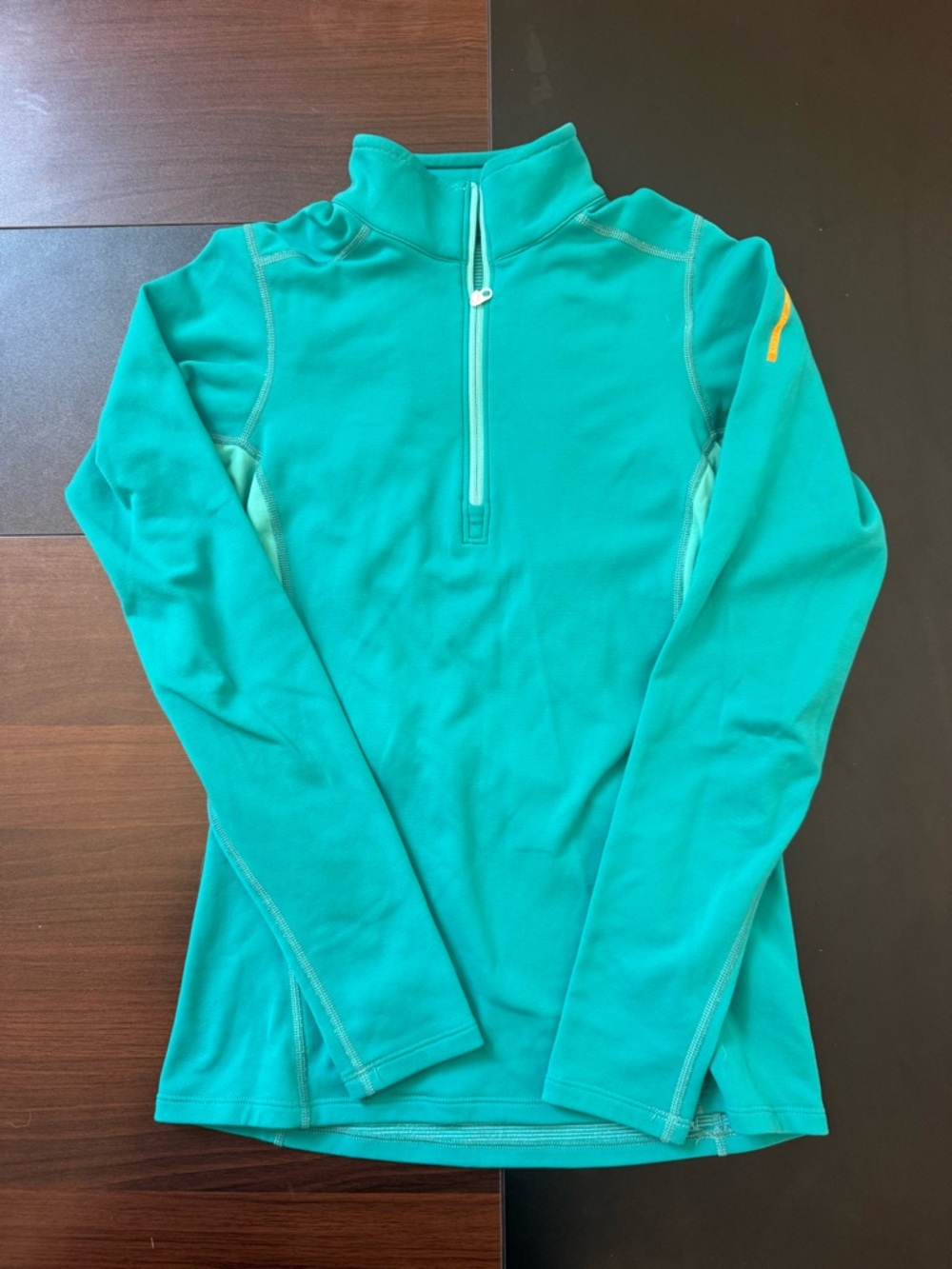 Arc'teryx Teal Striped Crew Neck Top